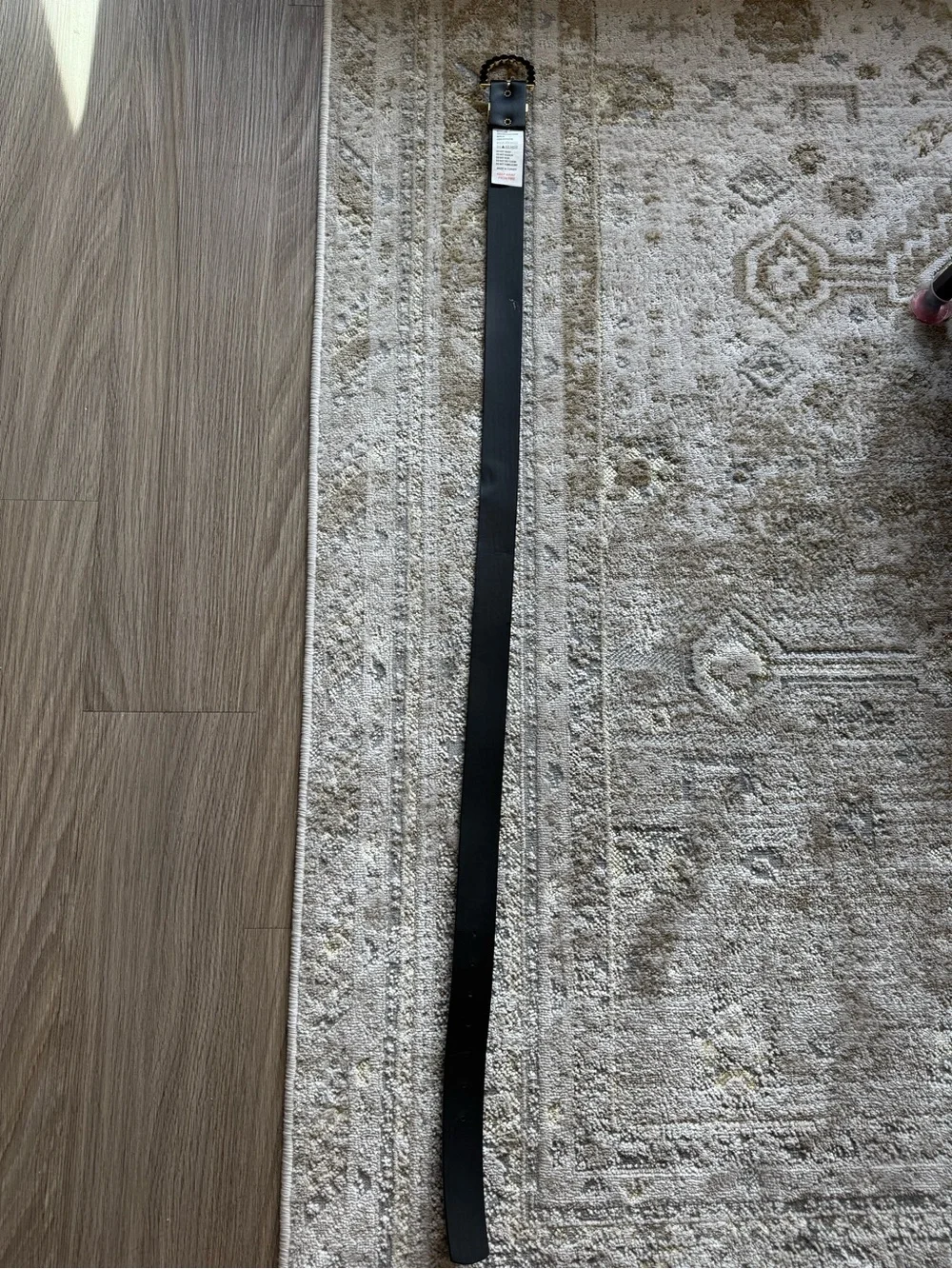 Nasty Gal Black Belt with Gold Pearl-Embellished Buckle